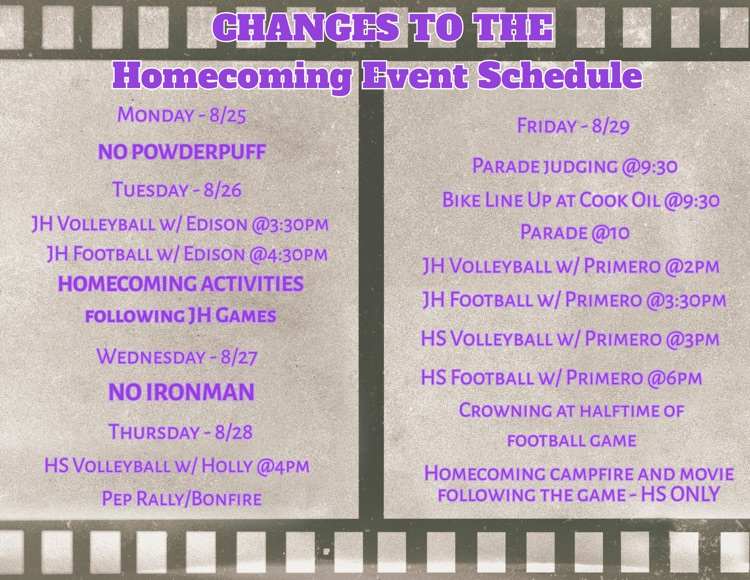 changes to homecoming activities