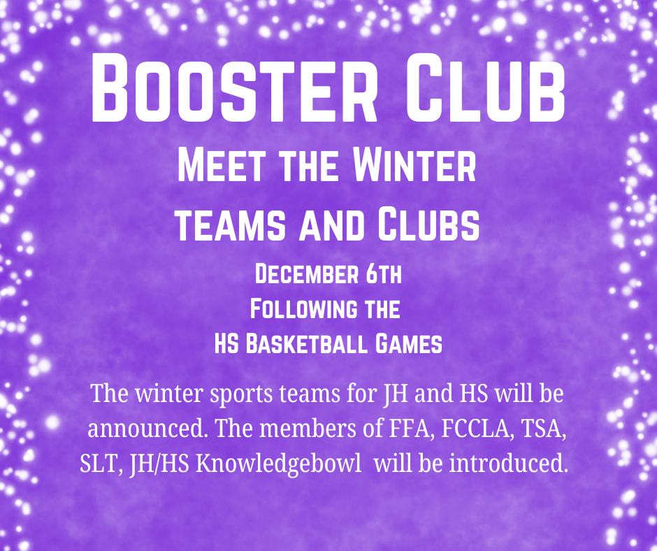 Meet the winter teams on Saturday Dec 6th after the HS games