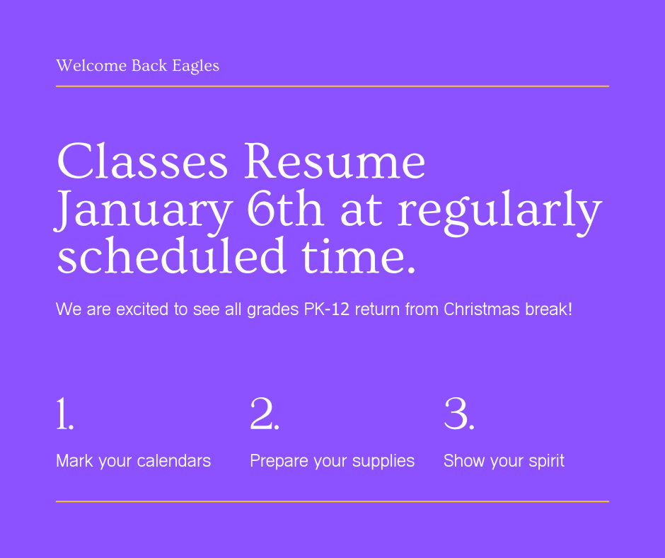 classes resume jan. 6