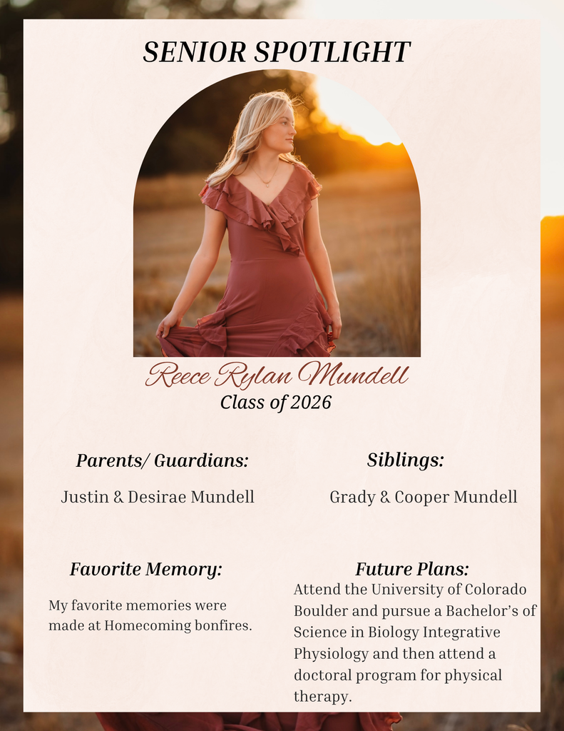 Senior Spotlight - Reece Mundell