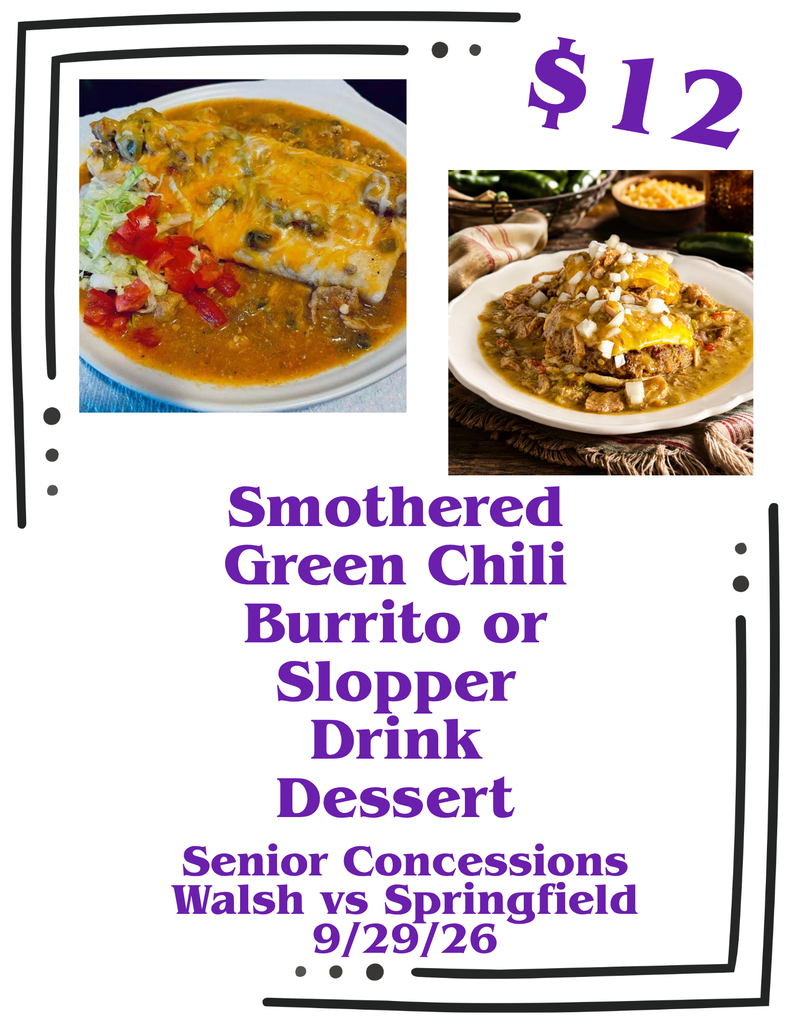 Smothered Burrito or Slopper, Drink and Dessert $12