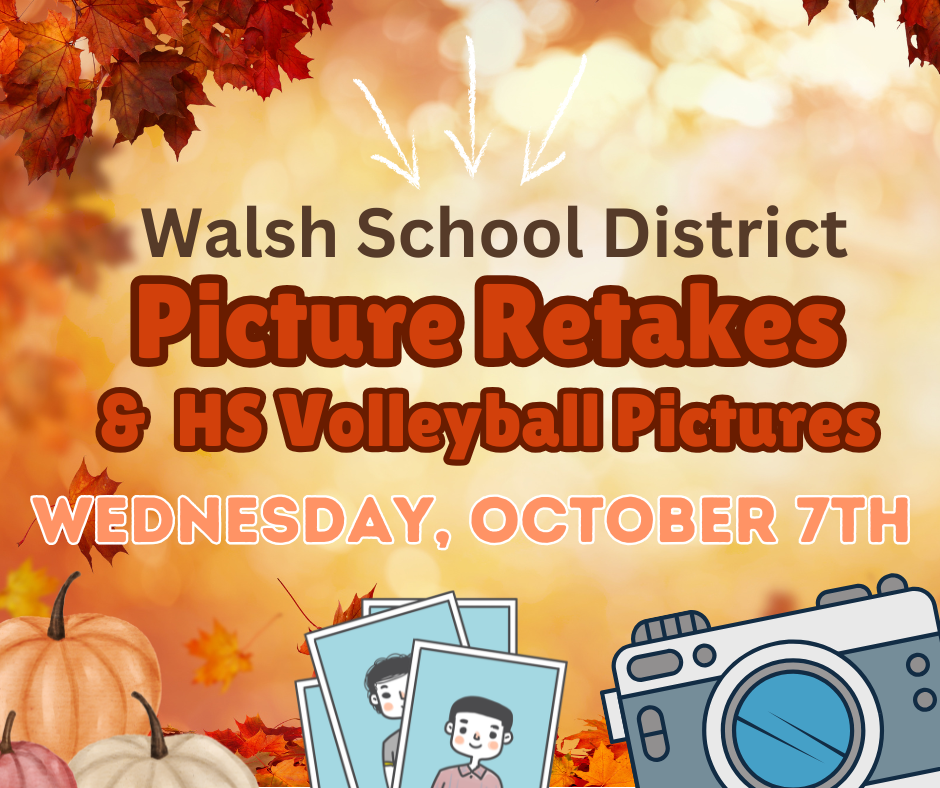 Picture Retakes and HS Volleyball pictures, October 7th
