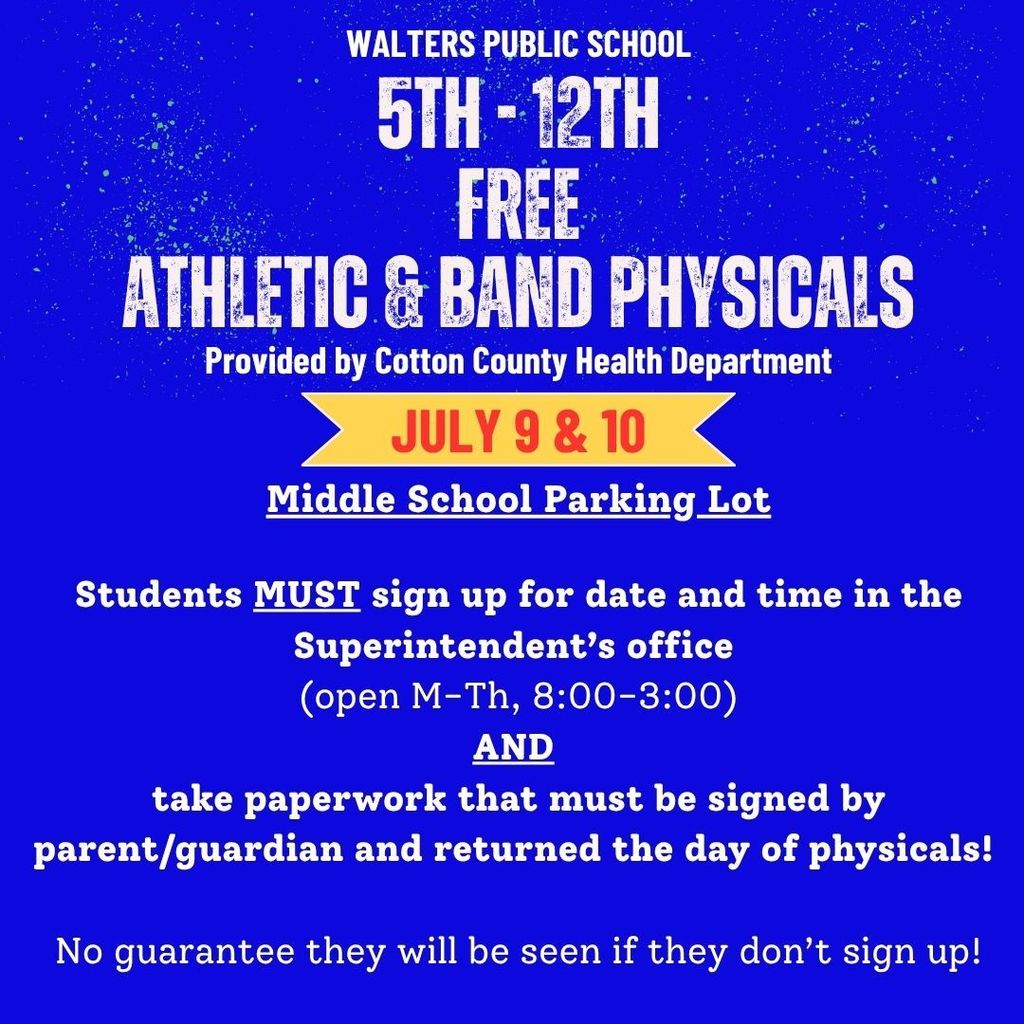 Athetic and band physicals