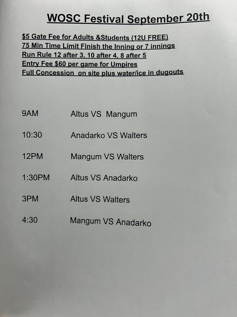 WHS Softball WOSC Festival