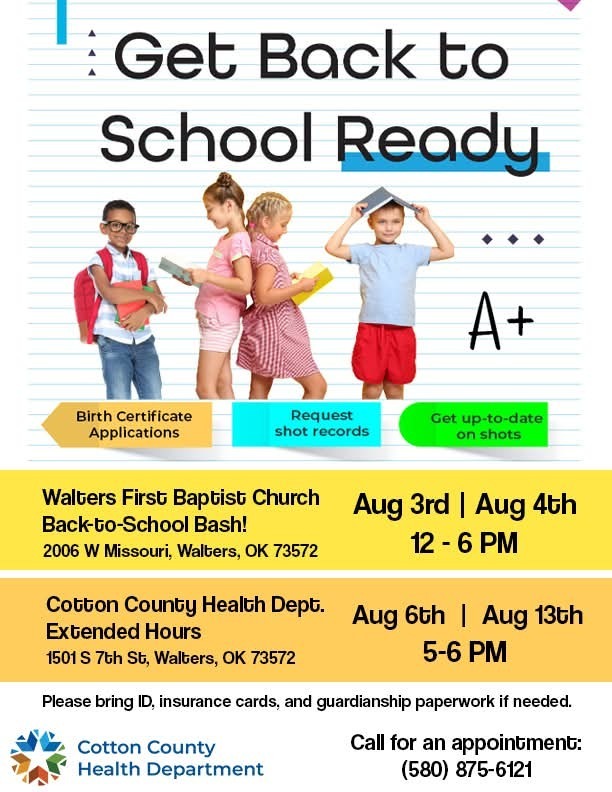 cotton county health dept back to school 