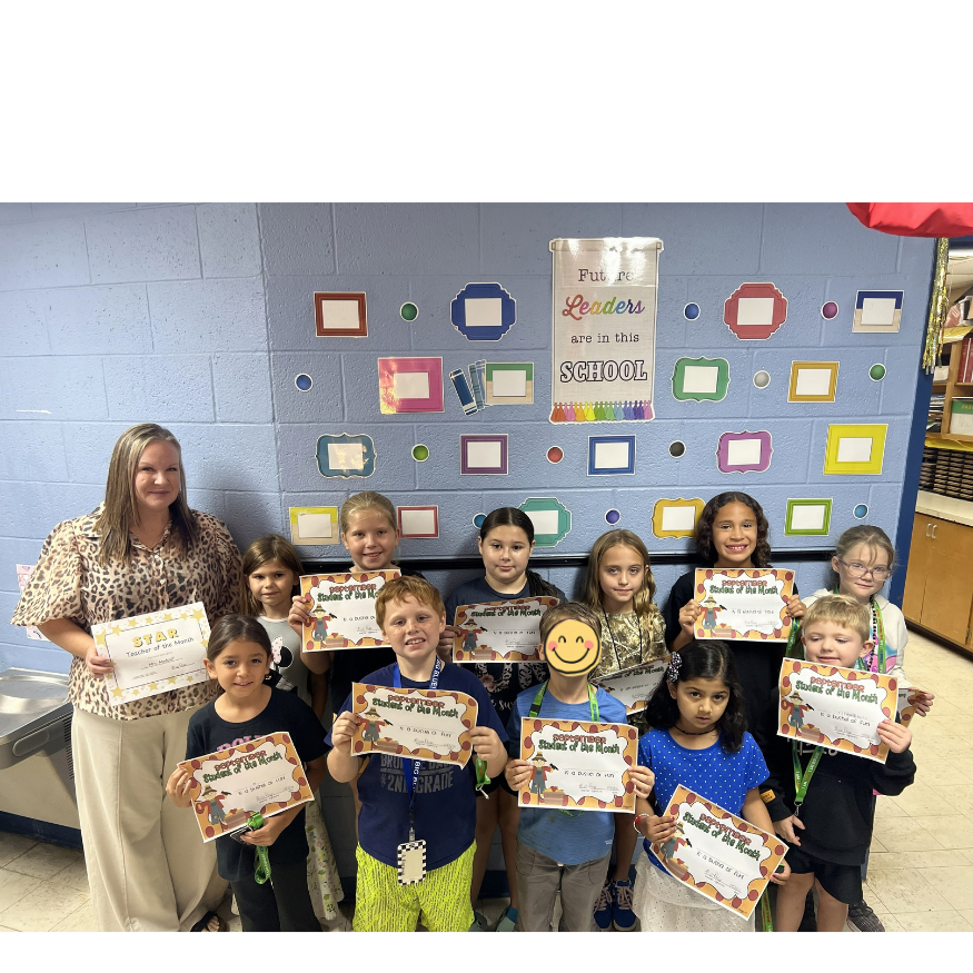 WES students and teacher of the month