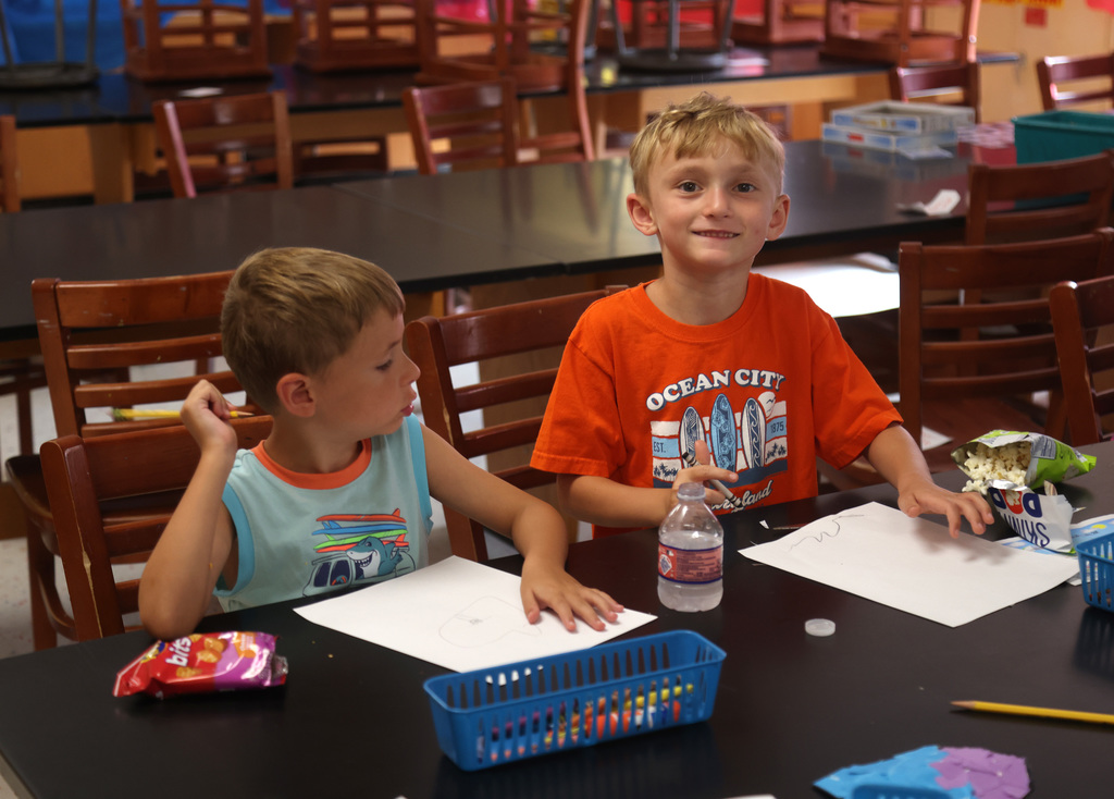 Students taking part in the summer reading and math program