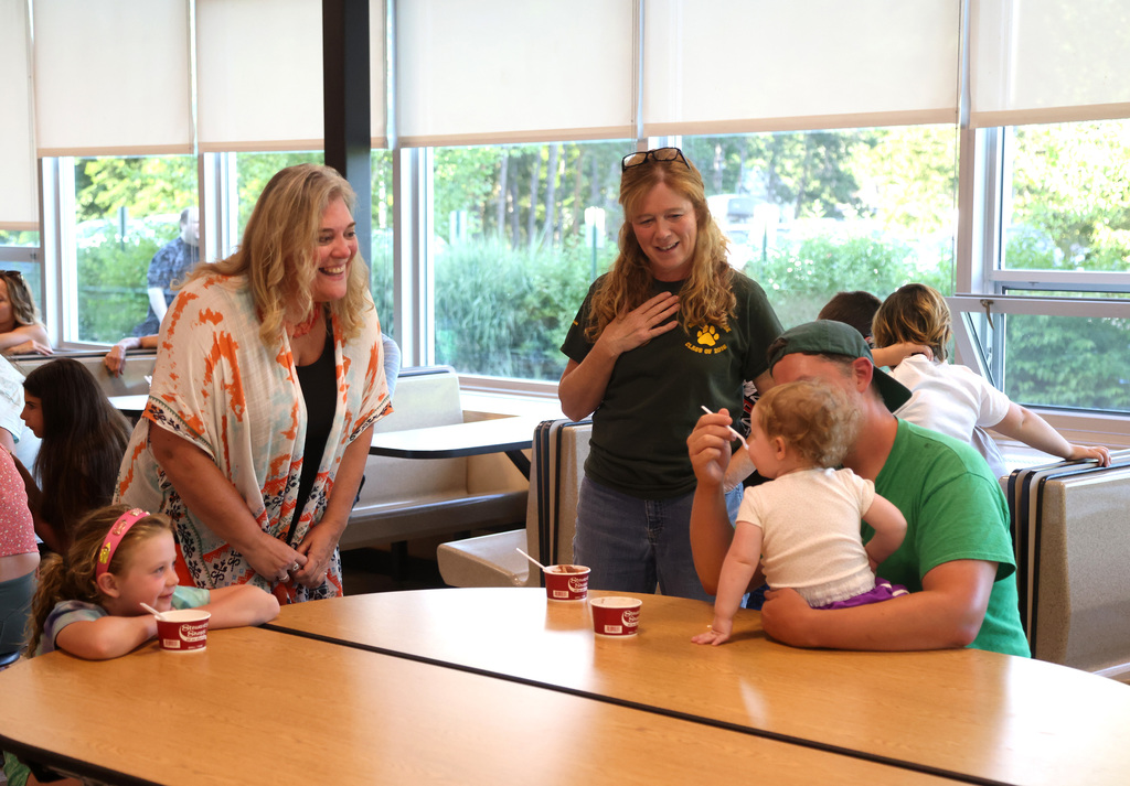 Walton Superintendent Teresa Glavin meets with community and school community members during Monday's Meet the Superintendent Night. 