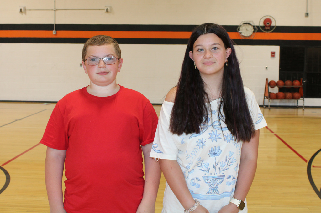 Students taking part in the middle school welcome back assembly