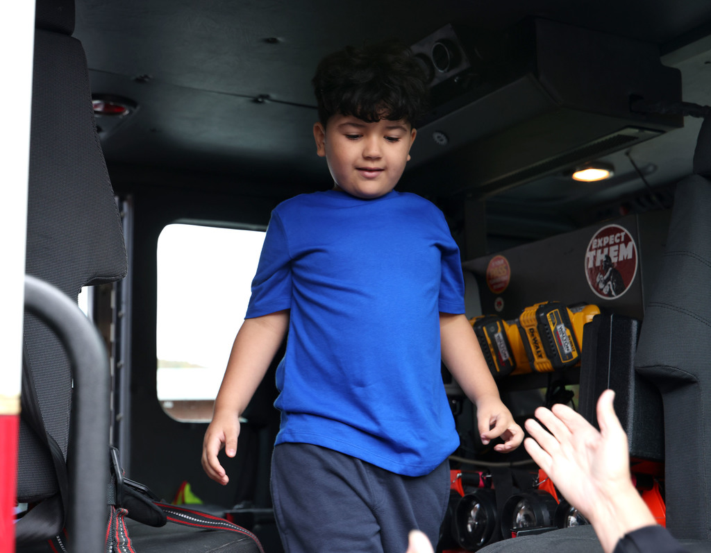 Students taking part in Fire Prevention Week activities at Townsend Elementary. 