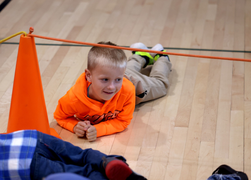 Students taking part in Fire Prevention Week activities at Townsend Elementary. 