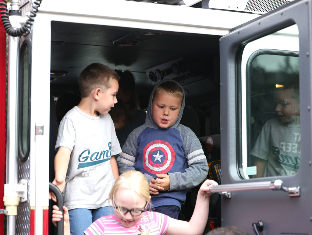 Students taking part in Fire Prevention Week activities at Townsend Elementary. 