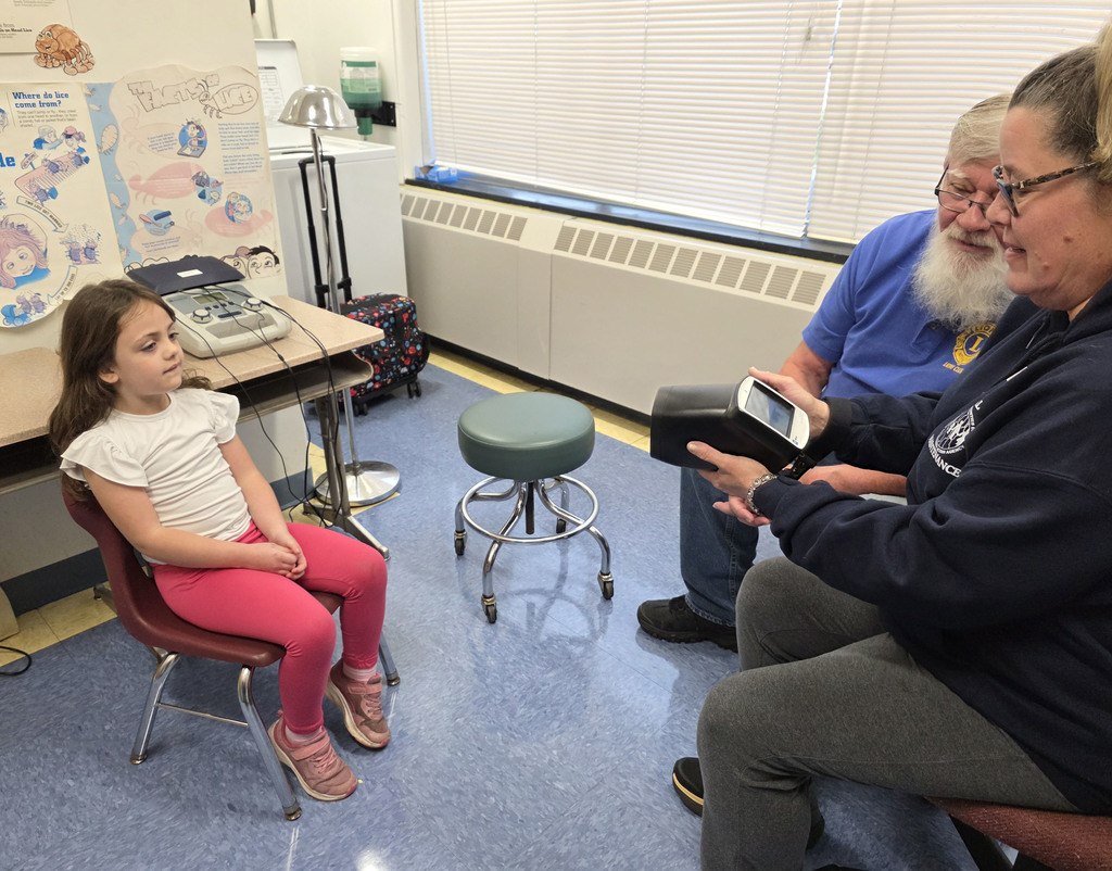 Students at the Lions Club vision screening at Townsend Elementary