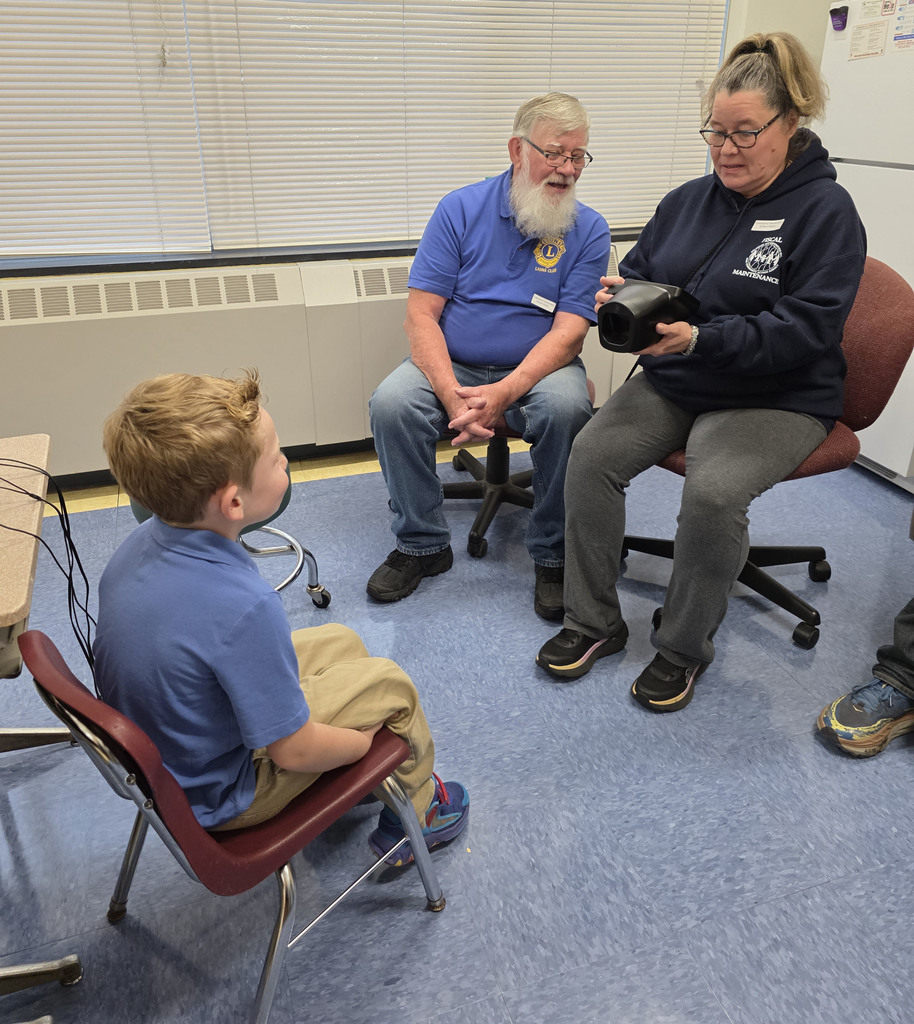 Students at the Lions Club vision screening at Townsend Elementary