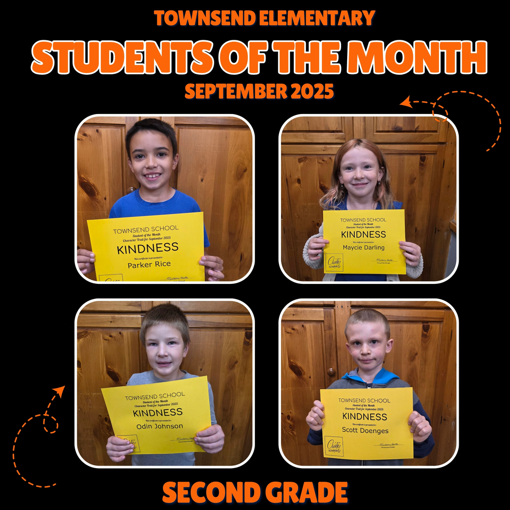 second grade students of the month