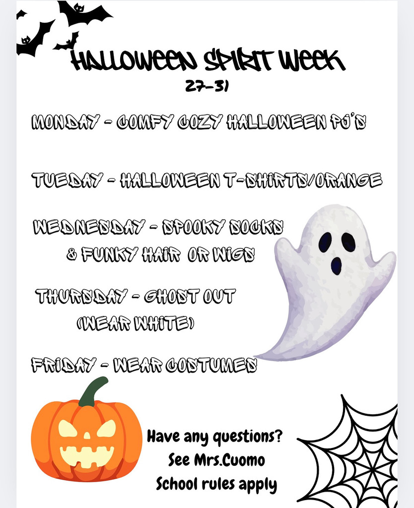 high school Halloween Spirit Week graphic