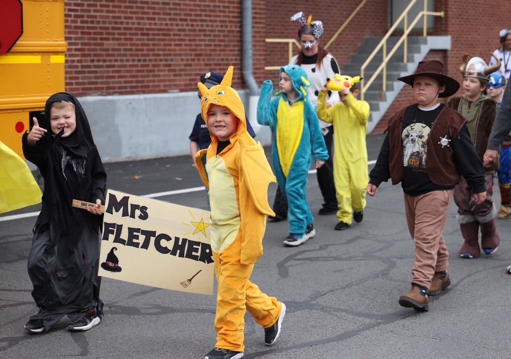 Students during the annual Halloween parade