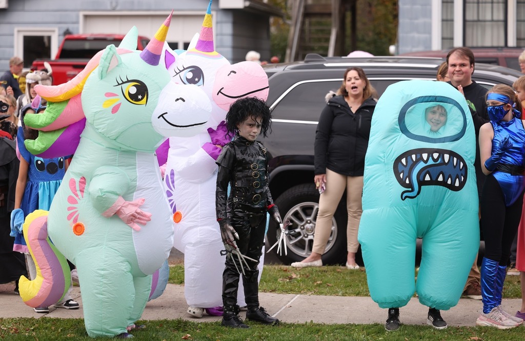 Students during the annual Halloween parade