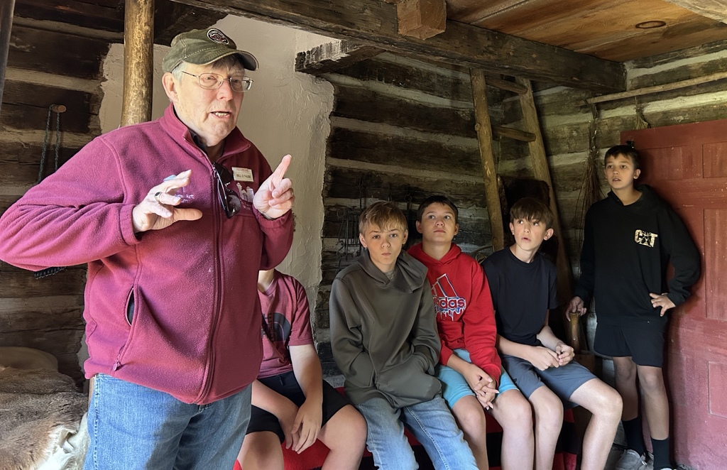 Students at the Fenimore Farm tour. 
