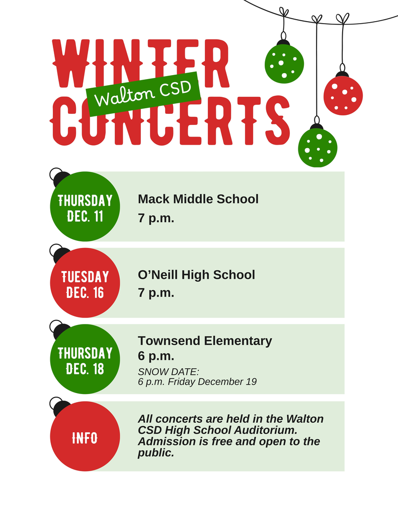 Concert dates graphic