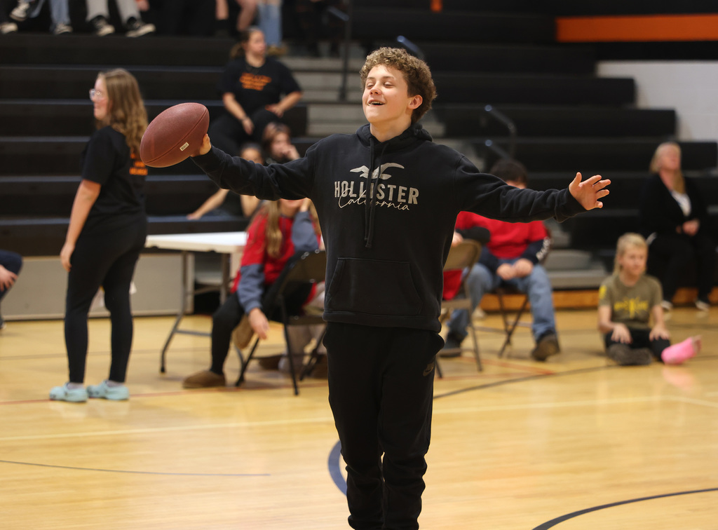Students taking part in the middle school wellness day activities