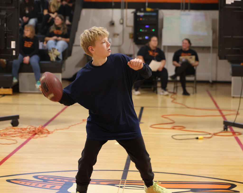 Students taking part in the middle school wellness day activities