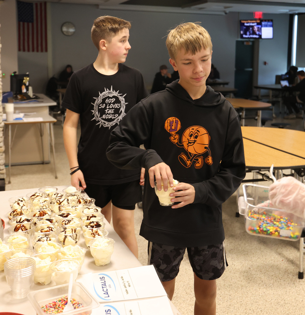 Students taking part in the middle school wellness day activities