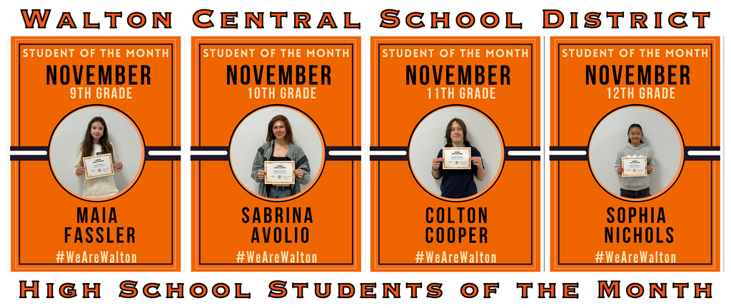 High school students of the month for November
