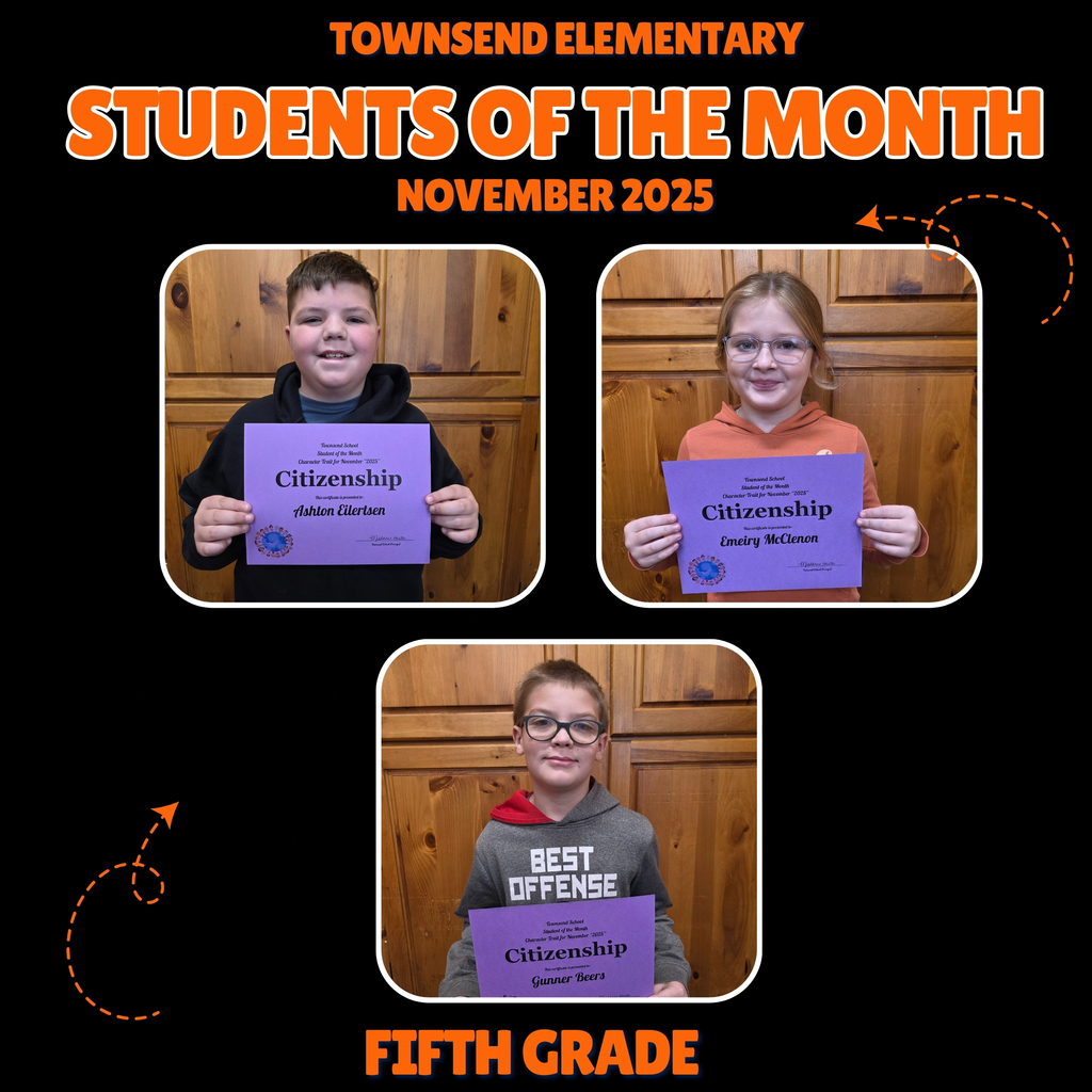 Fifth grade Students of the Month for November