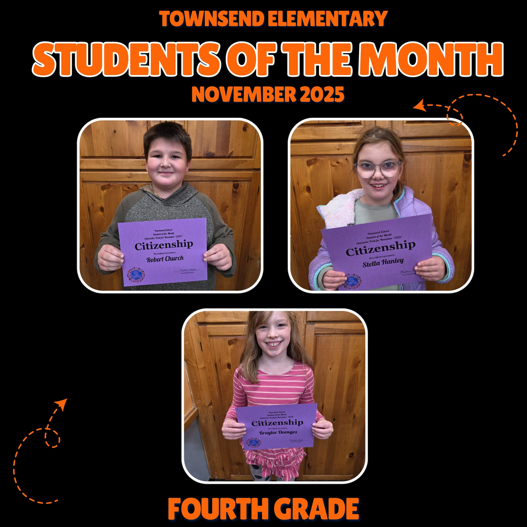 Fourth grade Students of the Month for November