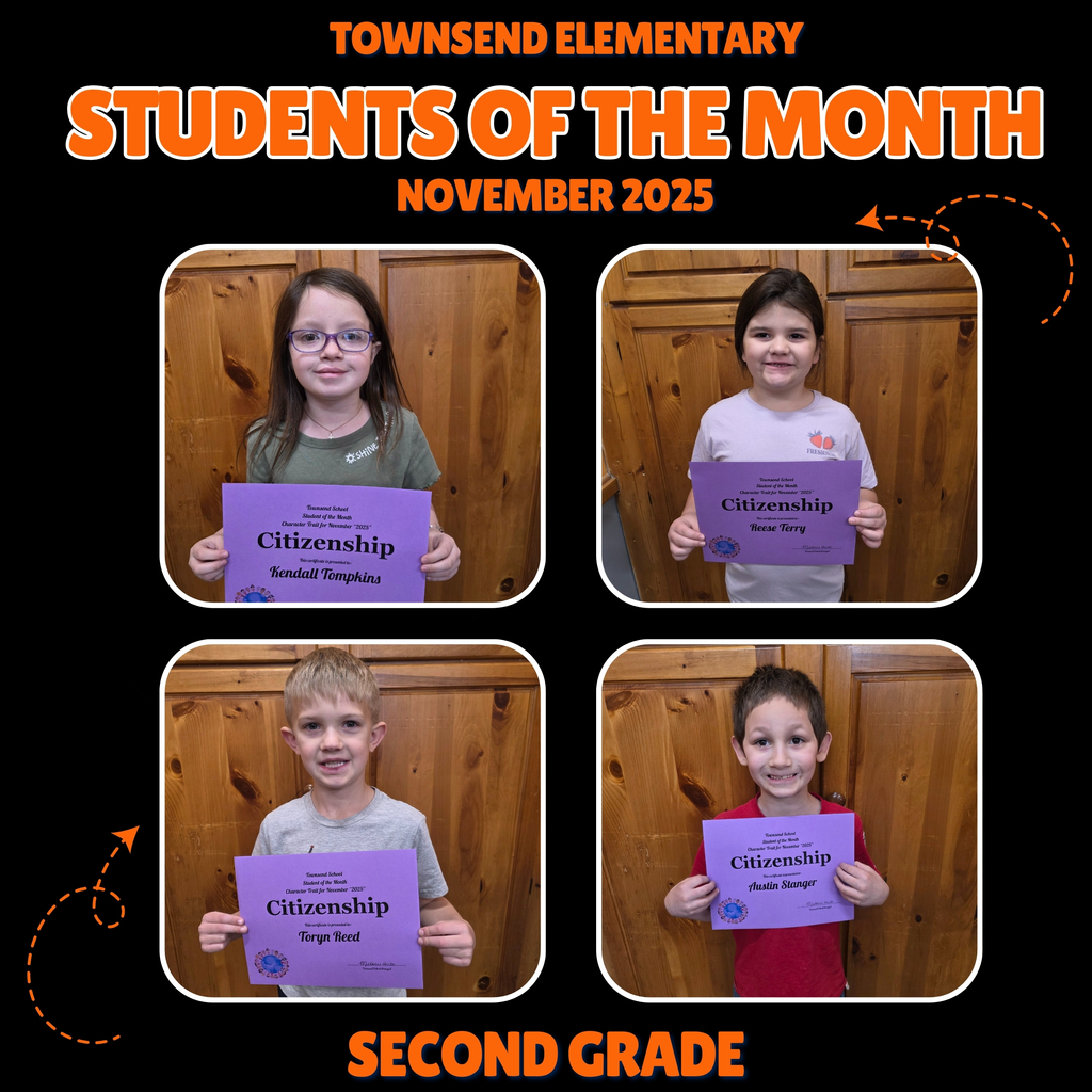 Second grade Students of the Month for November