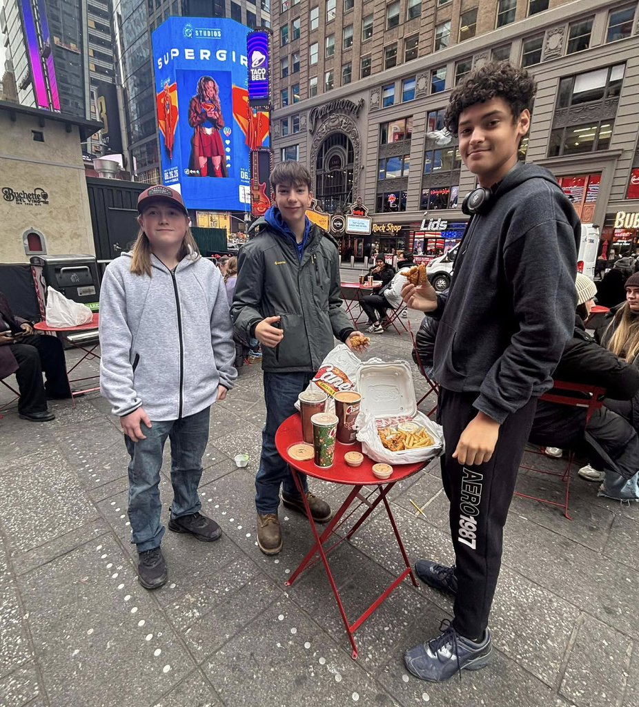 Students on the trip to Broadway
