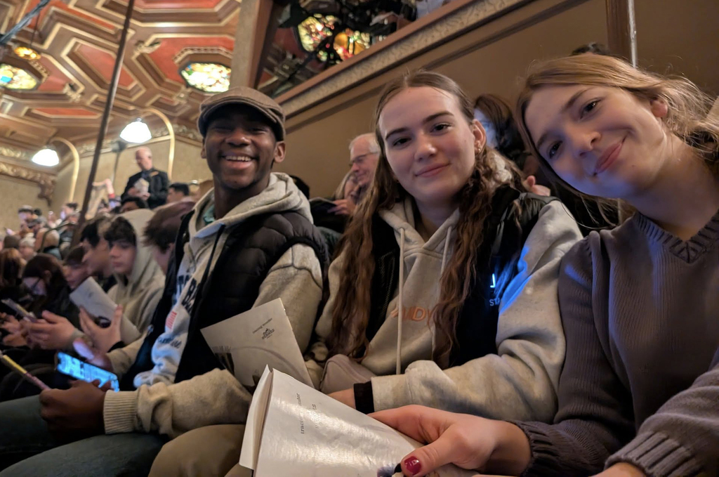 Students on the trip to Broadway