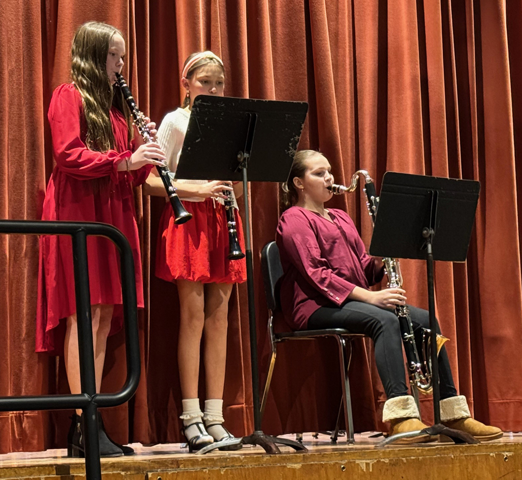 Students performing during the middle school concert.
