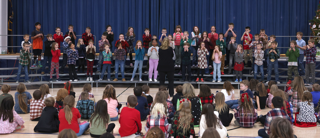 Students performing in front of peers