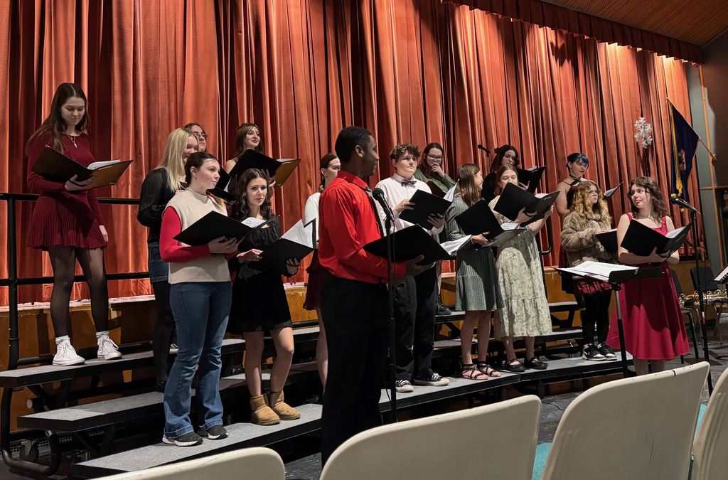 High school students performing during the winter concert