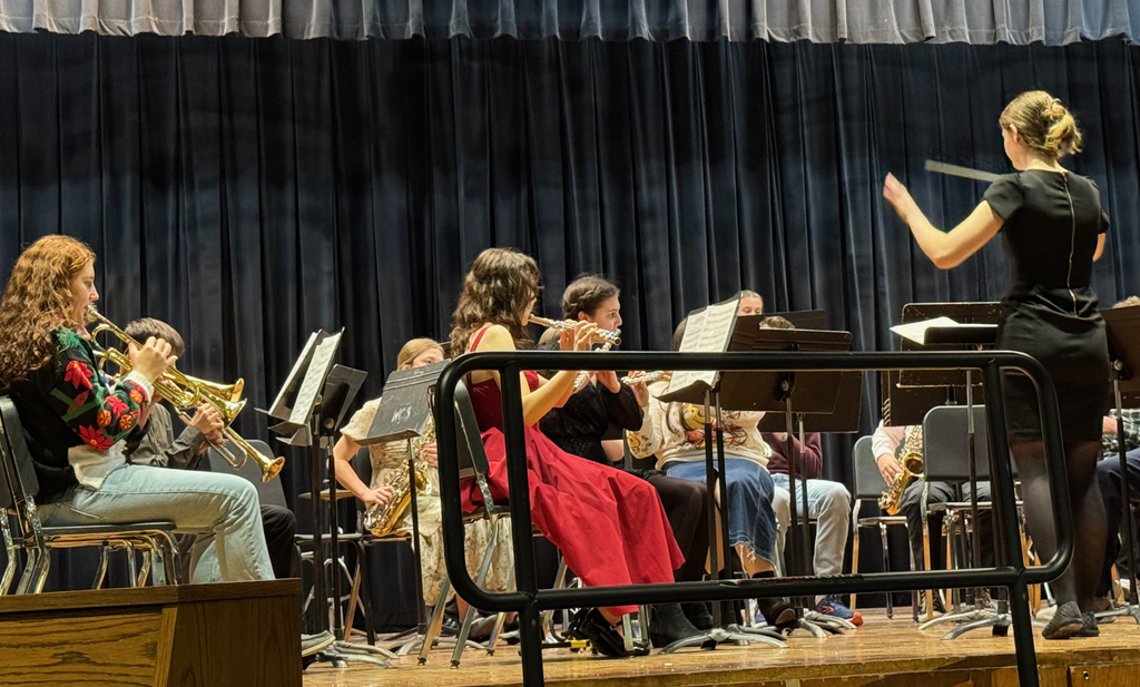 High school students performing during the winter concert