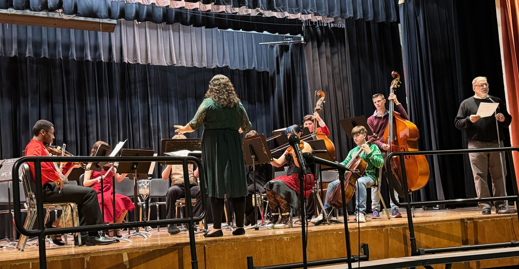 High school students performing during the winter concert