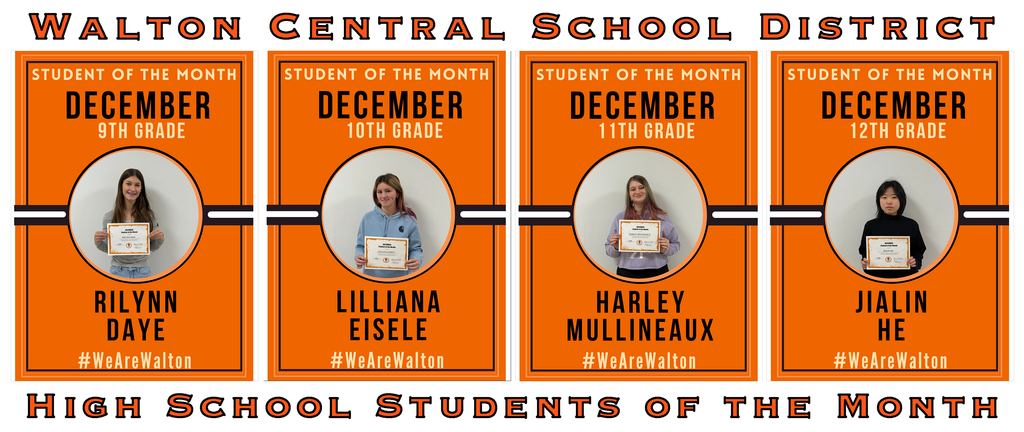 December HS student of the month graphic