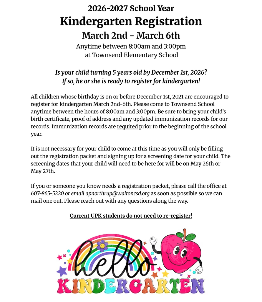 Kindergarten registration info
