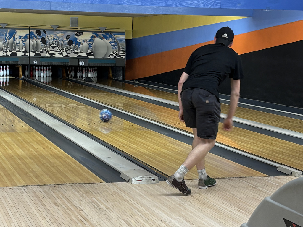 Students bowling