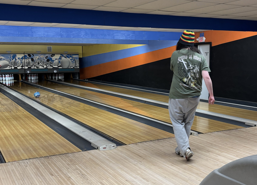 Students bowling