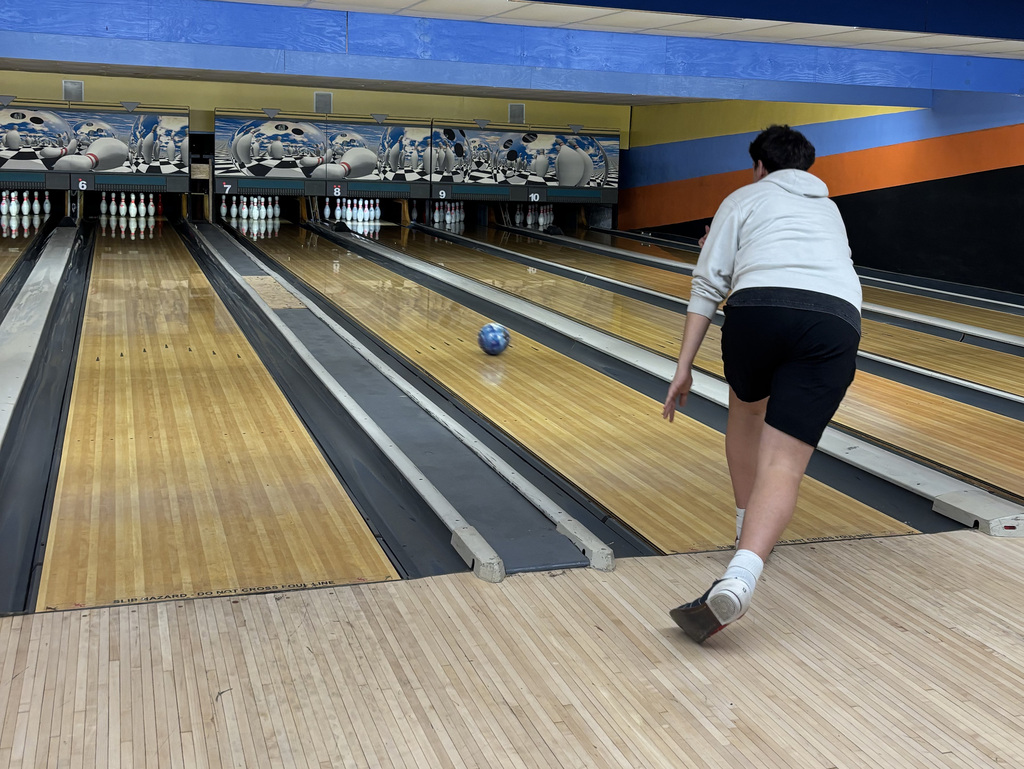 Students bowling