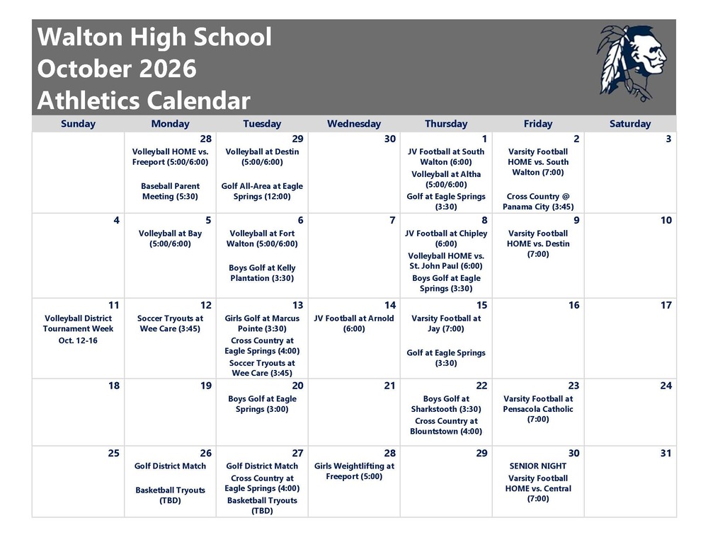 October 2026 Athletics