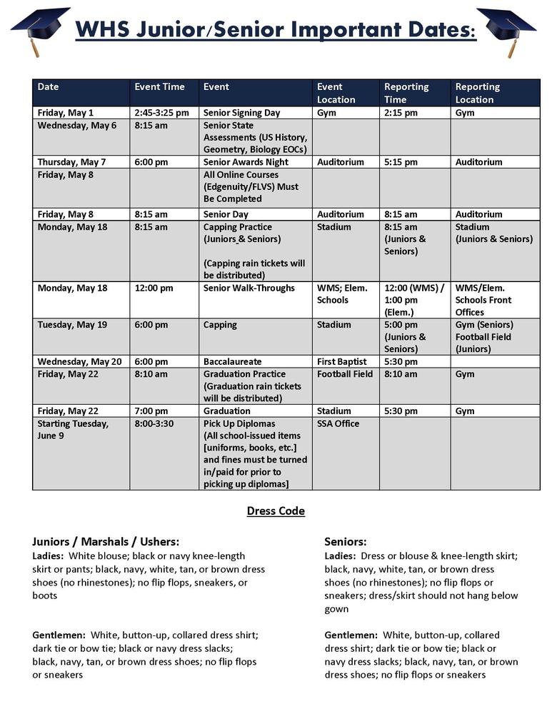 Junior / Senior Events 2026