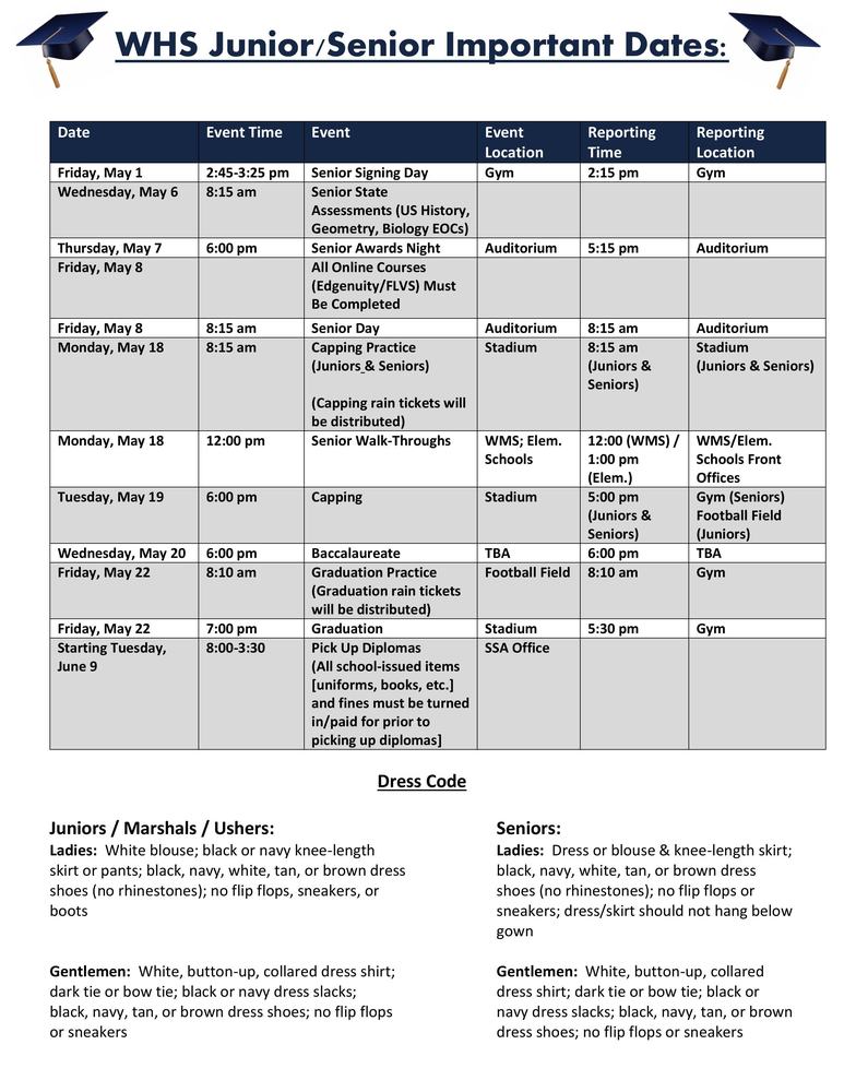 Junior / Senior Events 2026