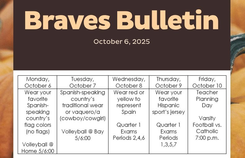 Braves Bulletin 10-6-25