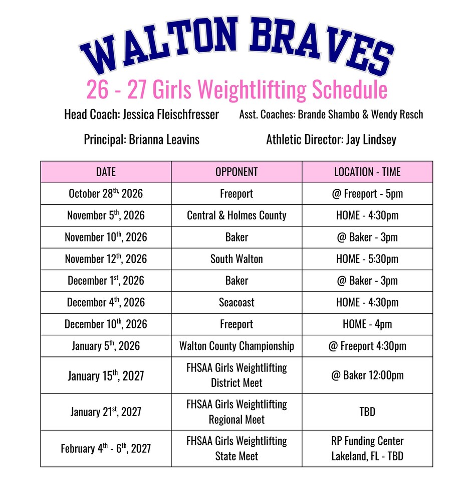 GWL Schedule 2026