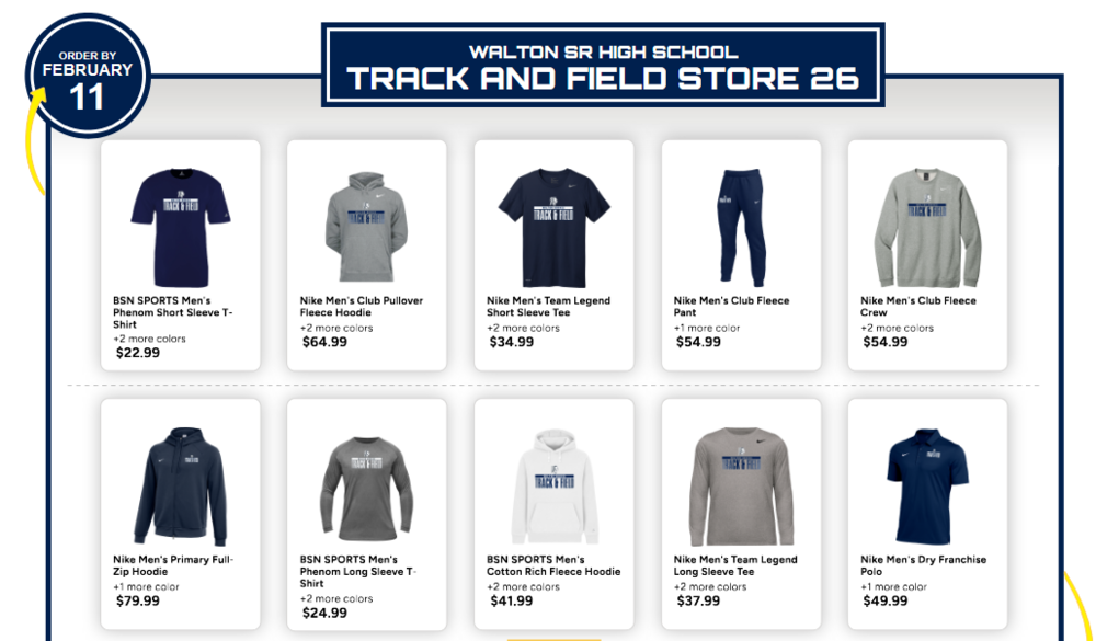 Track & Field Store - Jan. 2026