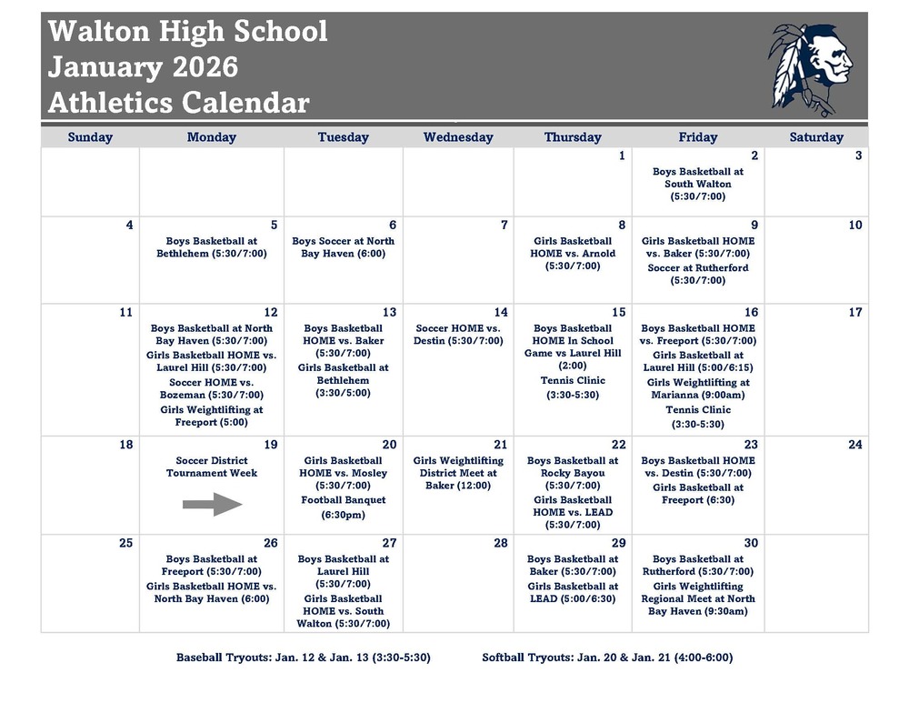 January 2026 Athletics